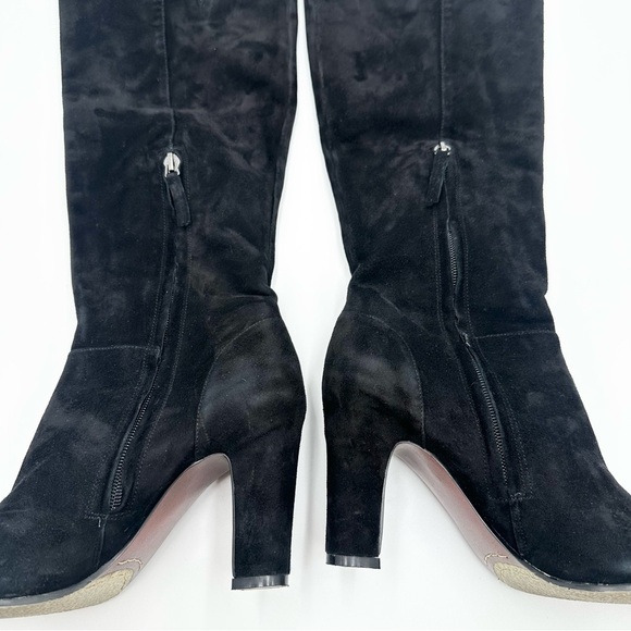 Sam Edelman Serephina Black Suede Leather Tall Heeled Boots - Picture 4 of 8
